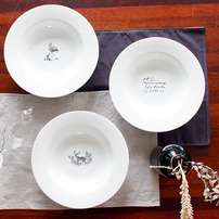 Pasta Bowl Deer Flamingo Typo (W24xH4.5)