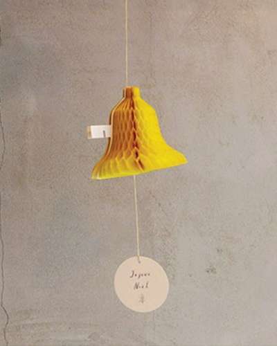 O-CHECK Mobile Christmas Card CHRISTMAS CARD Gold Bell