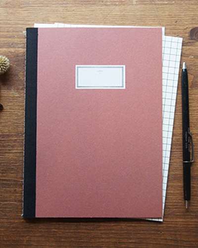 O-CHECK Stitch Notebook M Red (Wirebound)
