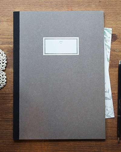 O-CHECK Stitch Notebook L Brown (Wireless)