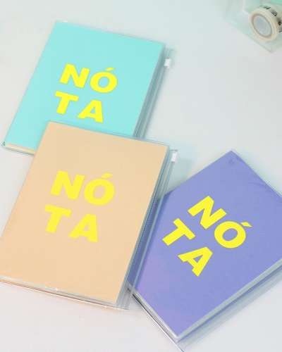Ochep Nota Pocket Notebook B6 (Grid) Pocket Zipper Pocket Notebook
