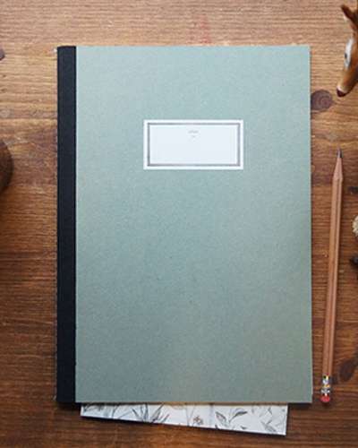 O-CHECK Stitch Notebook L Light Green (Wireless Binding)