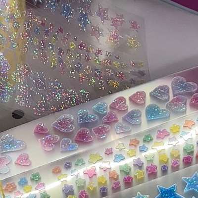 Huncci Market | Nonen Epoxy Sparkling Seal Stickers - Heart/Star/Glitter/Raindrops/Clover