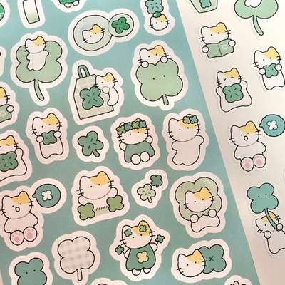 Deco Boko | Cat and Clover Sticker