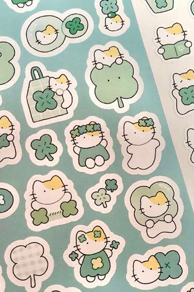 Deco Boko | Cat and Clover Sticker