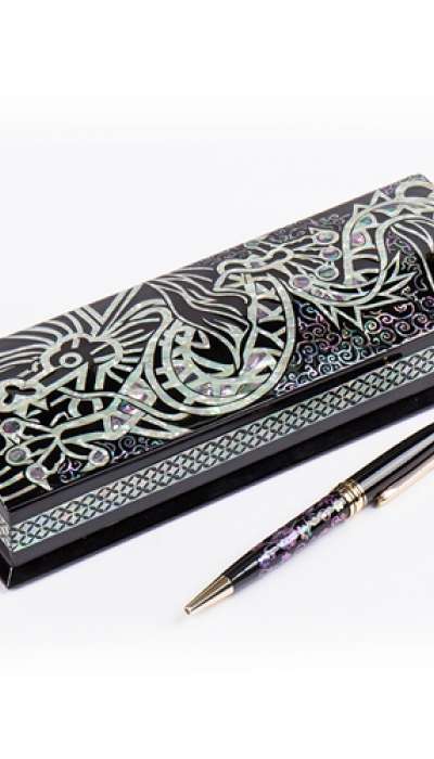 Cloud Dragon Brush Pen Case (Black)