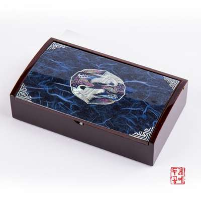 Korean Paper Crane Rank Badge Memo Box [Blue]