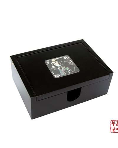 Mother-of-Pearl Business Card Holder - Half-Reclining Contemplation Statue