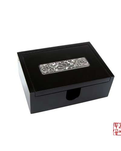 Mother-of-Pearl Business Card Holder - Lotus Pattern