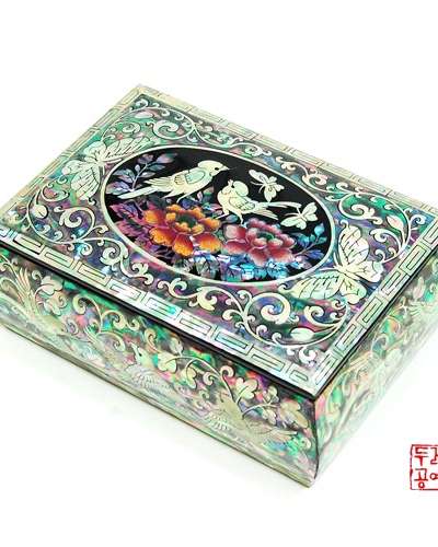 イジョ楕円花鳥文名刺入れ [黒]