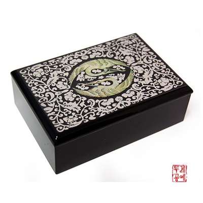 Traditional Arabesque Dual Crane Business Card Holder