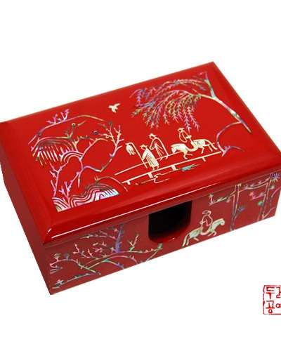 梅花初玉図 オートビジネスカードケース[朱合]