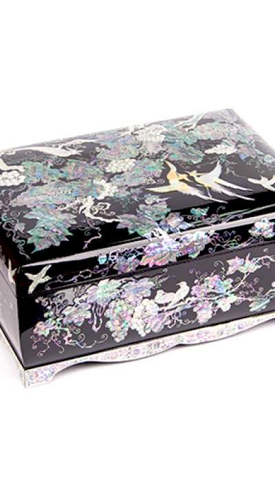 葡萄花鳥文様 書類ケース 特大