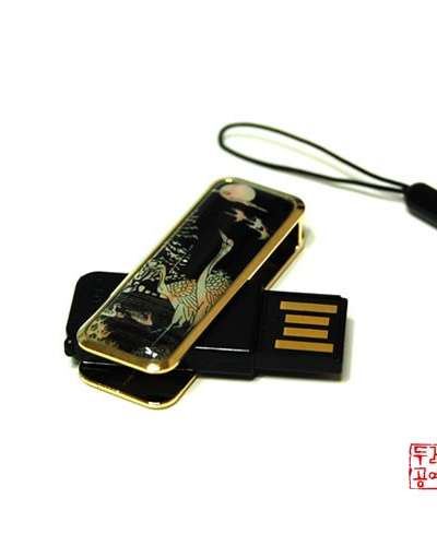 螺鈿 USBメモリ(4G) - 松鶴