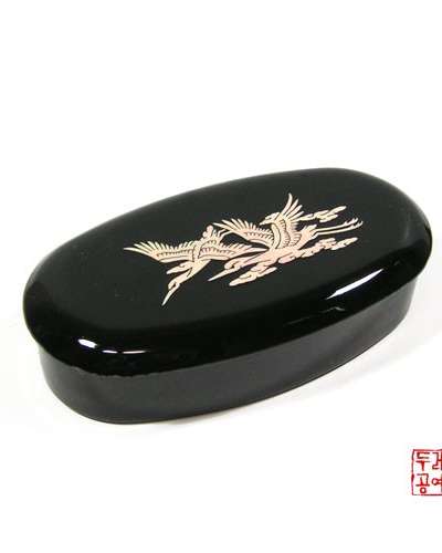 双鶴装飾小物函 [黒]