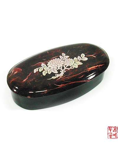 菊花韓紙小物入れ[朱紅]