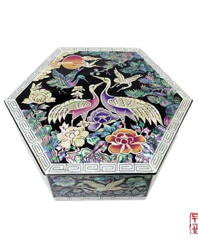 松鶴六角ミニ多用途ボックス [黒]