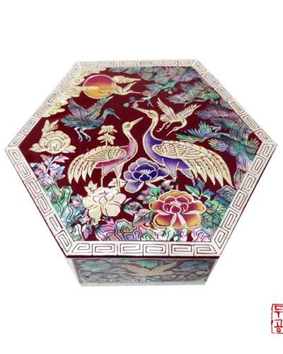 松学六角ミニ多用途函 [朱合]