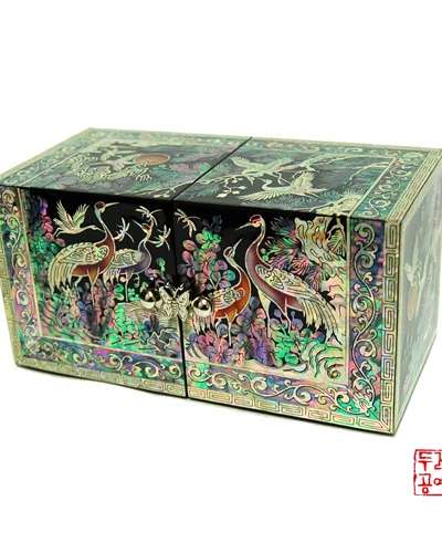 松鶴唐草双合 [黒]