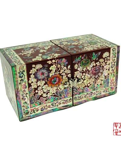 彩花菊花双合 [小 - 朱合]