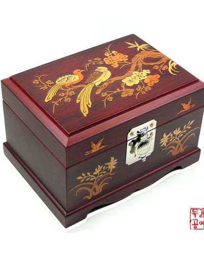 木象嵌宝石箱 梅鳥文