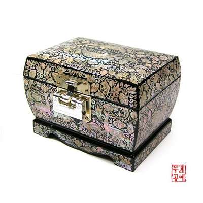 Yi Dynasty Curved Left Treasure Box [Arabesque Twin Cranes]
