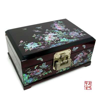 Flower and Bird Pattern Jewelry Box
