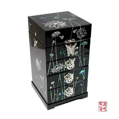 Wildflower 4-Drawer Jewelry Box [Black]