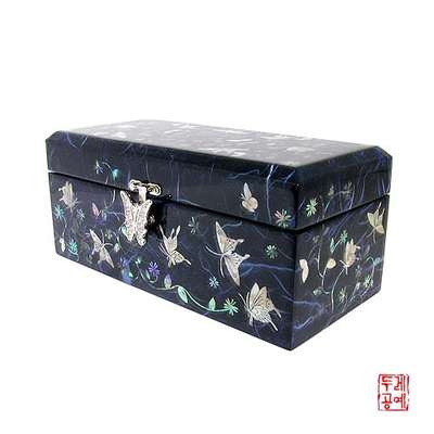 Hanji Rectangular Jewelry Box [Butterfly Blue]