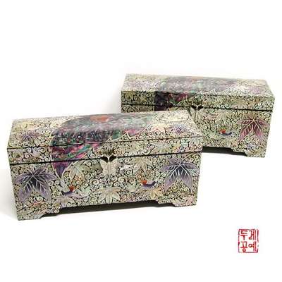 Mother-of-Pearl Inlaid Jewelry Box [Maple and Crane]