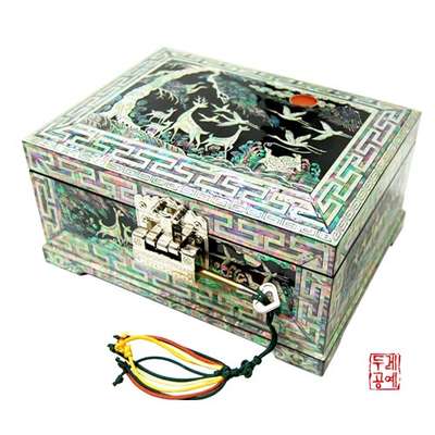Mountain and Water Ten Symbols of Longevity Jewelry Box