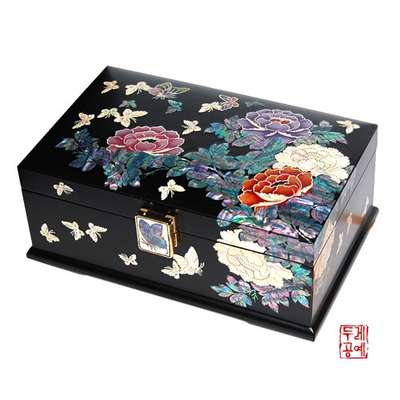 Mother-of-Pearl Peony Jewelry Box
