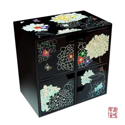 Blooming Hydrangea and Butterfly Drawer Jewelry Box [Large]