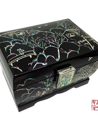 梅花草屋図 ころころジュエリーボックス
