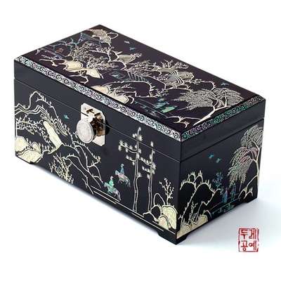 Plum Blossoms and Jade Cottage Jewelry Box (Large)