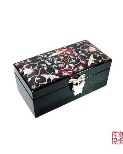 Butterfly Hanji Hand-Rolled Jewelry Box [Red]