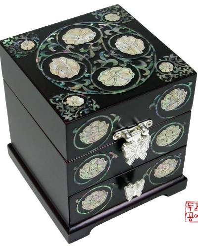 Round Scrollwork Drawer Jewelry Box