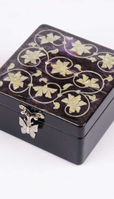 Traditional Vine Pattern Hanji Jewelry Box