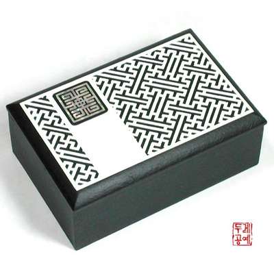 Hanji Mother-of-Pearl Business Card Case (Black)