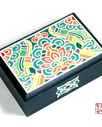 韓紙丹青名刺入れ(青色)