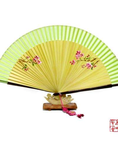 Silk Hand-Painted Fan - Flower