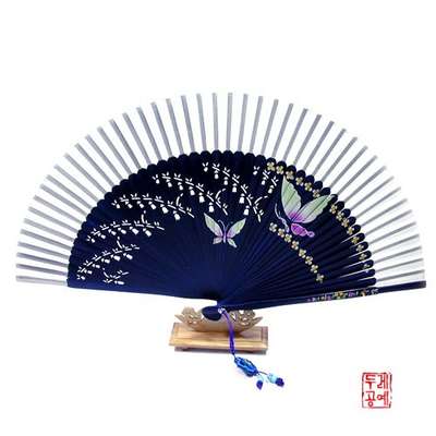Silk Picture Fan [Pair of Butterflies 2]