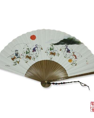 Mottled Bamboo Fan_Folk Painting[Nongak Play]