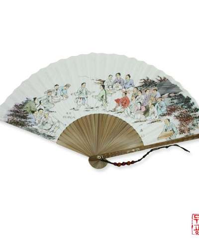 Black Bamboo Fan Stand_Folk Painting[Taekkyeon]