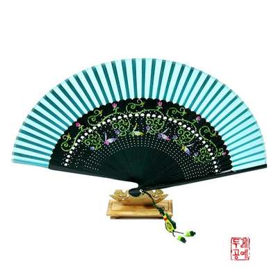 Silk Painting Fan [Arabesque and Firefly]