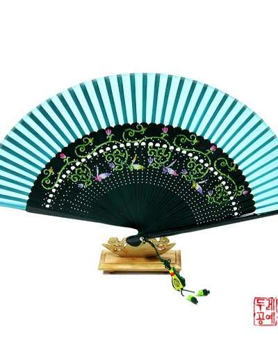 Silk Painting Fan [Arabesque and Firefly]
