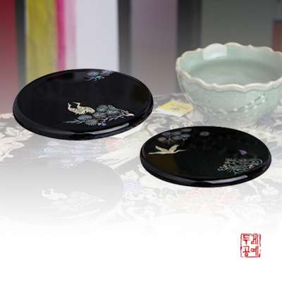 Pine and Crane Cup Coaster Set (2pcs)