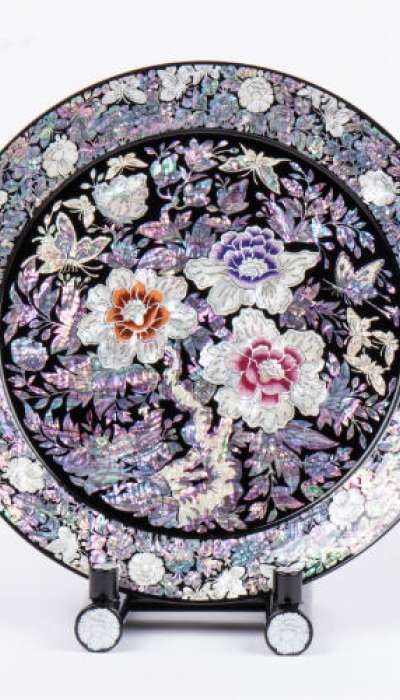 円形パール貝盤 無窮花トレー