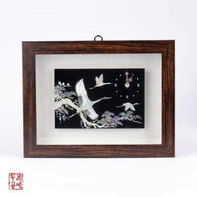 Pine Tree and Crane Clock Frame