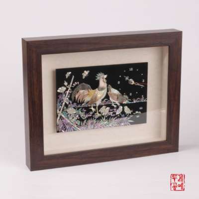 Rooster in the Yard Clock Frame